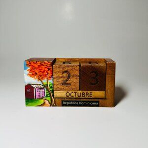 Wooden and hand-painted calendar